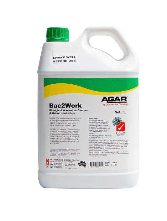 Bac2Work Washroom Cleaner & Odor Neutraliser 5L