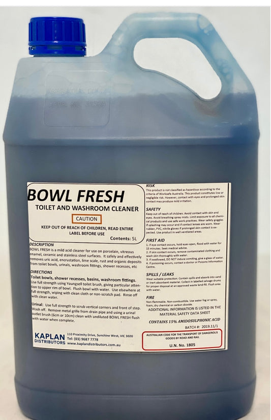 Bowl Fresh Toilet & Washroom Cleaner 5 Litres